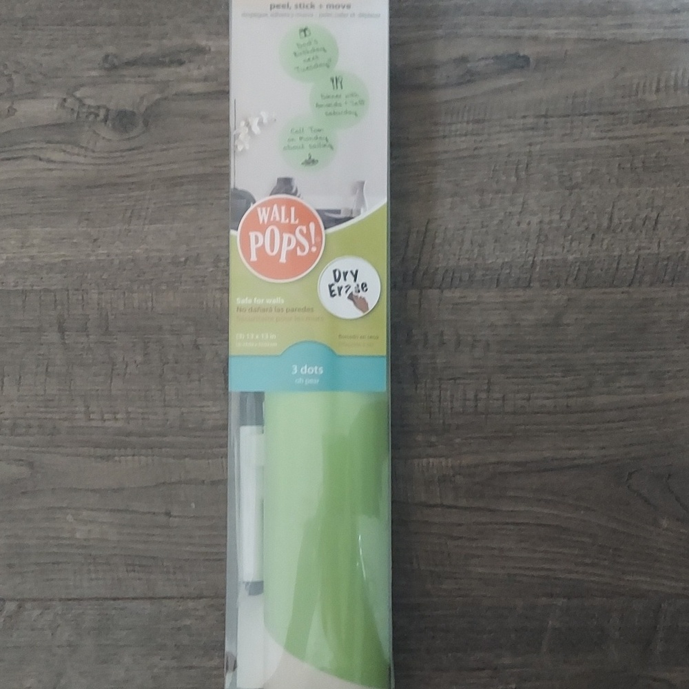 new green wall pops - 3 dots and dry eraser marker